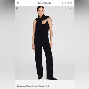 Club Monaco cashmere Black Wide Leg Pants